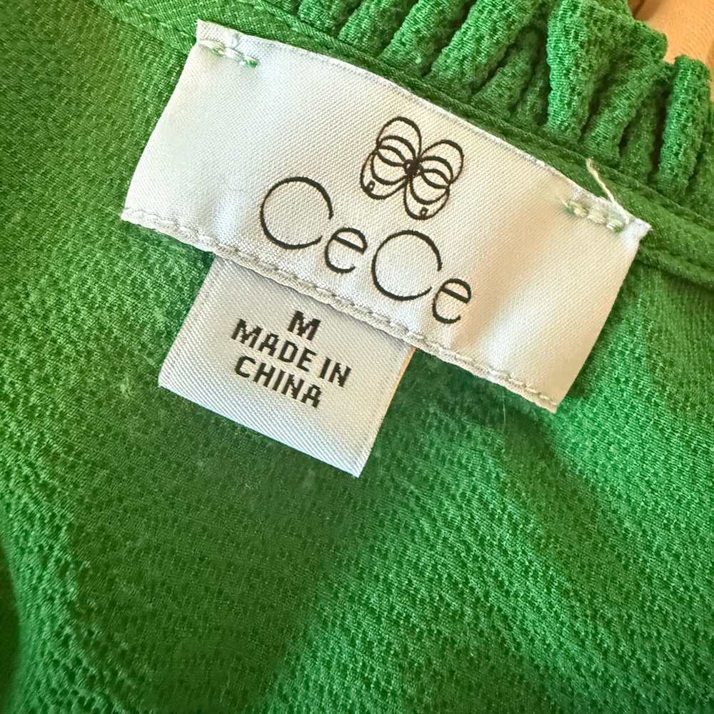 Cece Green Women's Top with Tie Neck - Picture 6 of 6